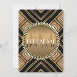 Convite Art Deco, Partido do Janto de Ensaio de Casamento 