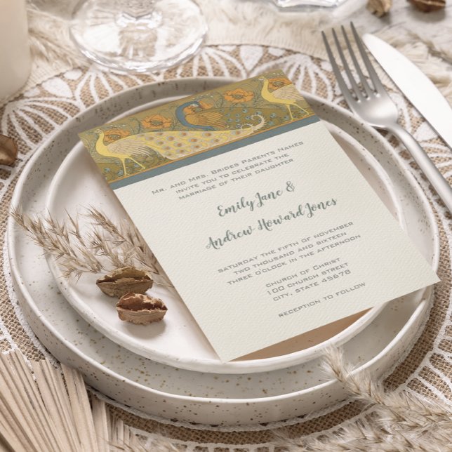 Convite Art Deco Peacock Parade Bird Invitation (Criador carregado)