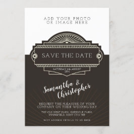 Convite Art deco personalizado da foto que Wedding o