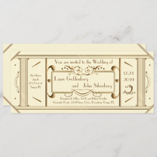 Convite art deco que wedding o bilhete, marfim, marfim