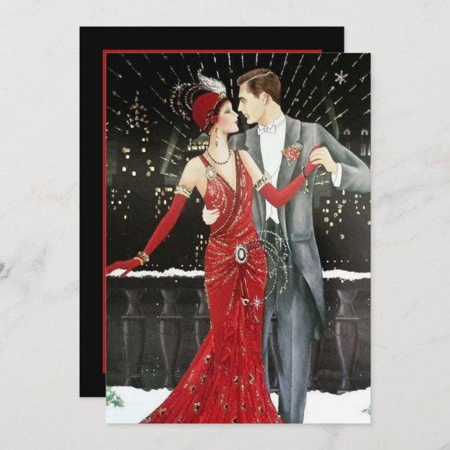 Convite art deco retro vintage (Frente/Verso)