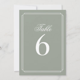 Convite Art Deco Sage Número da Mesa Verde