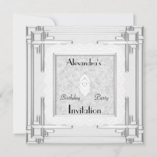 Convite Art Deco Silver White