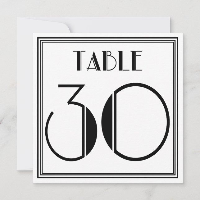 Convite Art Deco Table Number 30 (Frente)