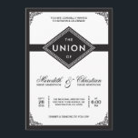 Convite Art Deco Wedding<br><div class="desc">Convite de casamento Elegante de Deco de Arte Negra e Branca. Este convite único e inspirado na vintage faz parte de uma coleção de casamento correspondente:</div>