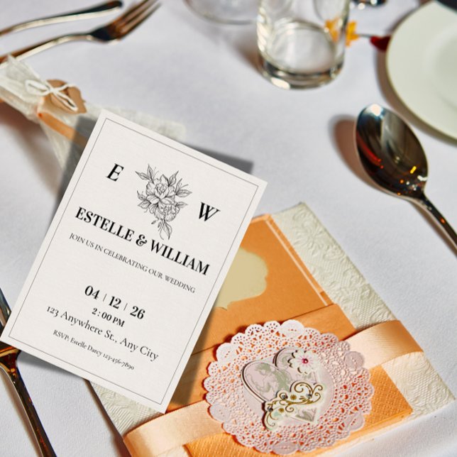 Convite Art Deco Wedding Invitation Template (Criador carregado)