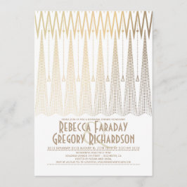 Convite Art Deco White e Dourado Janto de ensaio Gatsby