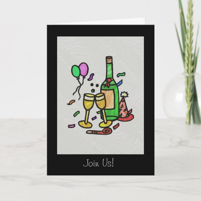 Convite Art Glass Party Card (Frente)