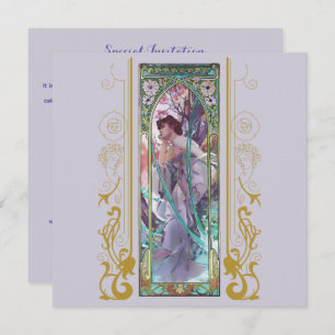 Convite Art Nouveau Alphonse Mucha para qualquer ocasião