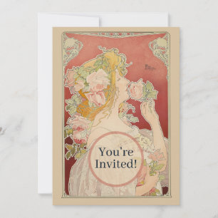 Convite Art Nouveau Belle Époque Senhorita Rosas Livemont