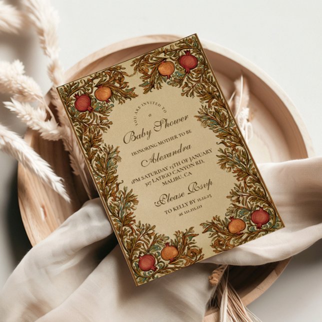 Convite Art Nouveau Chá de fraldas Botânico (Criador carregado)