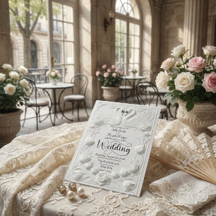 Convite Art Nouveau Cisne Casamento Relevo Falso