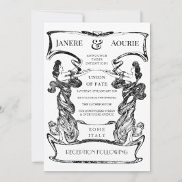 Convite Art Nouveau Deco Female Forma Quadro