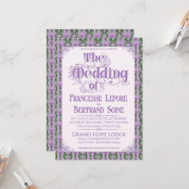 Convite Art Nouveau Elegant Thistle Lilac