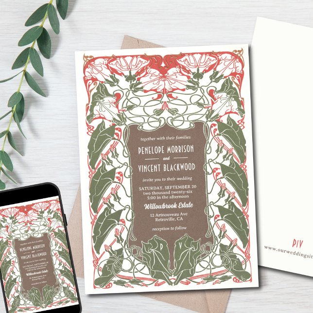 Convite Art Nouveau Eleição Floral 2 (Criador carregado)