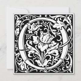 Convite Art Nouveau Floral Alphabet Monograma - Letra O