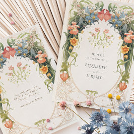 Convite Art Nouveau Inspirou o Casamento da Sinfonia Flora