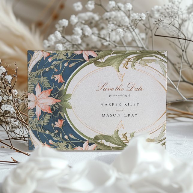 Convite Art Nouveau Serenity - Salvar o Casamento de Data (Criador carregado)