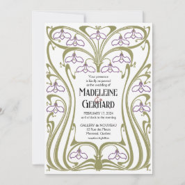 Convite Art Nouveau Snowdrops Casamento