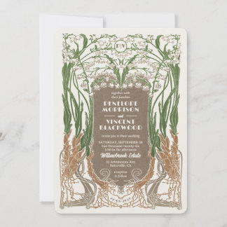 Convite Art Nouveau Snowdrops Elegance