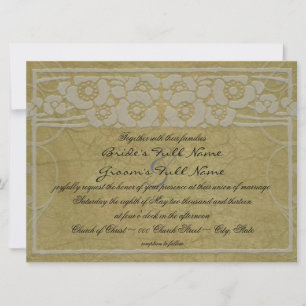 Convite Art Nouveau Vintage Style Casamento