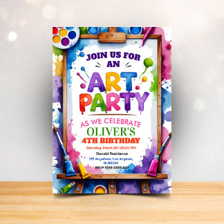 Convite Art Painting Party Birthday Invitation