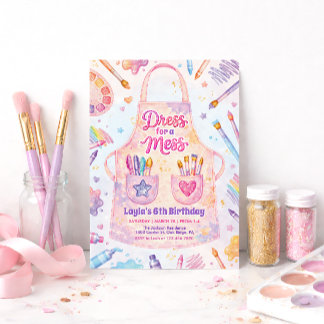 Convite Art Party Birthday Dress for a Mess