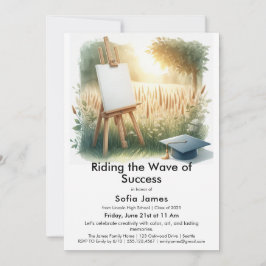 Convite Art Theme Graduation Party Invitation