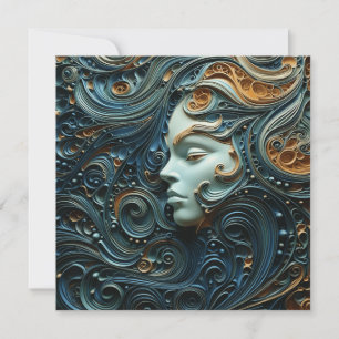 Convite Arte 3D da Mulher Moonlit