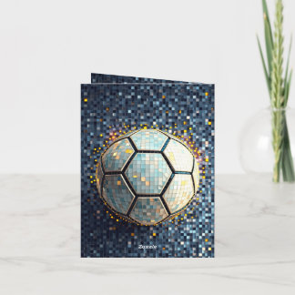 Convite Arte abstrata da bola de futebol Mosaico Azul Copa