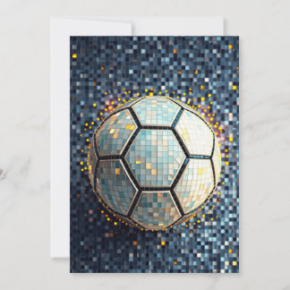 Convite Arte Abstrata Futebol Mosaico Azul Copa do Mundo 2