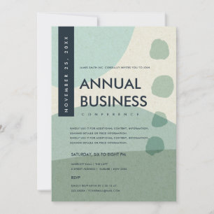 CONVITE ARTE ABSTRATA MODERNA AZUL AQUA EVENTO DE CONFERÊN