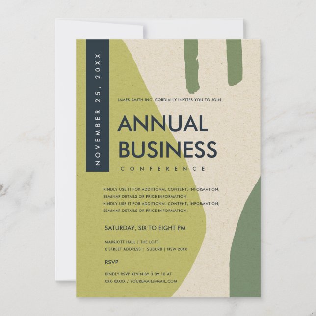 CONVITE ARTE ABSTRATA MODERNA LIMÃO VERDE EVENTO DE CONFER (Frente)