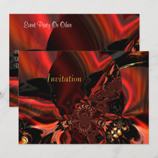 Convite Arte Abstrata Seda Joalheria Em Vermelho