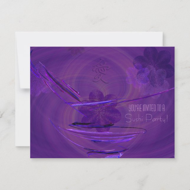 Convite Arte Abstrato de Arroz Roxo (Frente)