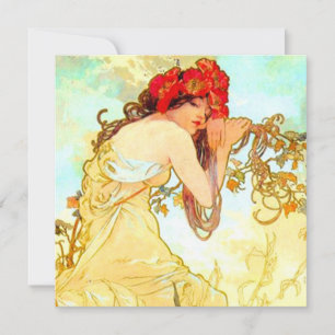 Convite Arte Alphonse Mucha Verão Art Nouveau