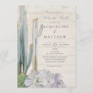 Convite Arte bem-vinda da madeira do Succulent do cacto do