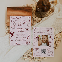 Convite Arte caprichosa retrô de doodle | Casamento