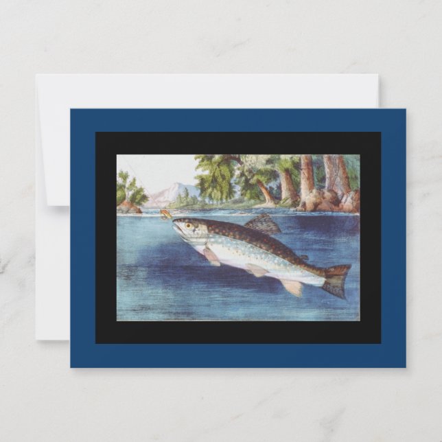 Convite Arte da pesca com mosca do vintage (Frente)