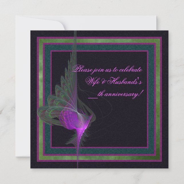 Convite Arte de Abstrato de Dervish Roxo (Frente)