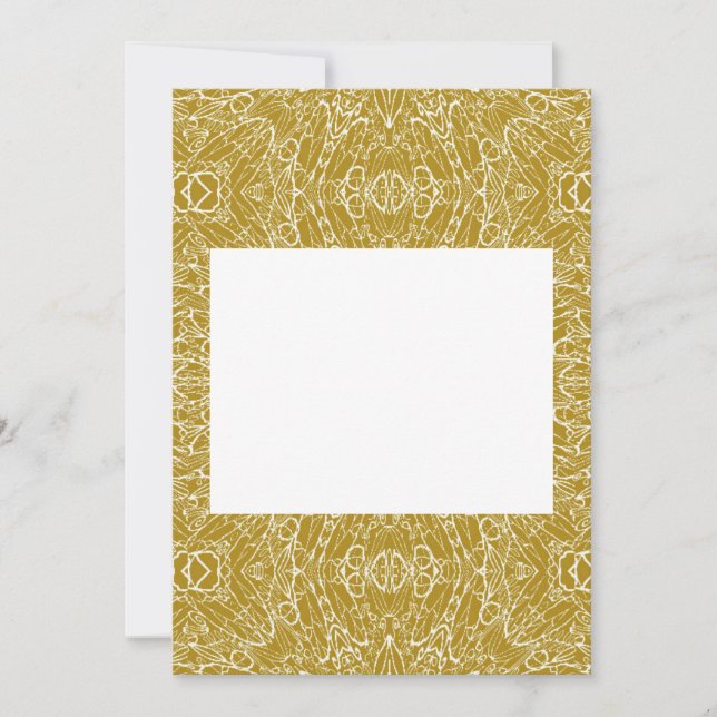 Convite Arte de abstrato de roda geométrica do ouro escuro (Frente)