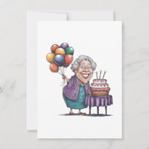 Convite Arte de Balão de Aniversário de Nana Humorístico