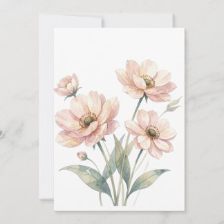 Convite Arte de Buquê de Aquarela Floral Rosa Suave