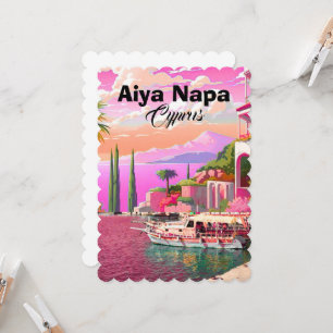 Convite Arte de cartão-postal de viagem de Aiya Napa, Arte
