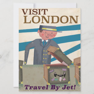 Convite Arte de cartaz de viagem vintage de Visite Londres