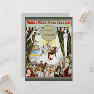 Convite Arte de Cartaz do Carnaval de Mardi Gras Móvel Vin