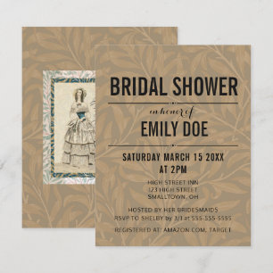 Convite Arte de casamento vitoriano vintage 1844