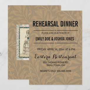 Convite Arte de casamento vitoriano vintage de 1844