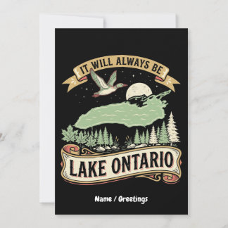 Convite Arte de Cena da Natureza Retro do Lago Ontário Vin