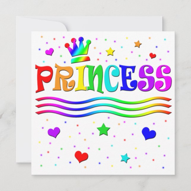 Convite Arte de Clipe de Desenho Animado Fofo Princesa Chá (Frente)